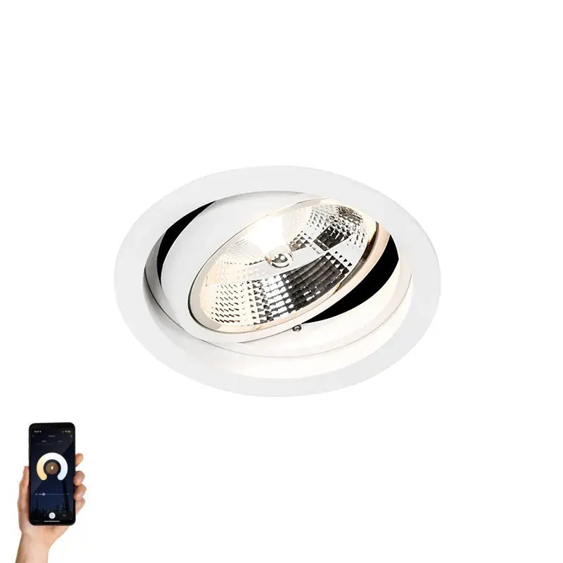 Okos, kerek, süllyesztett spotlámpa, fehér, állítható, Wifi GU10 111mm - Chuck 111 Árengedmény