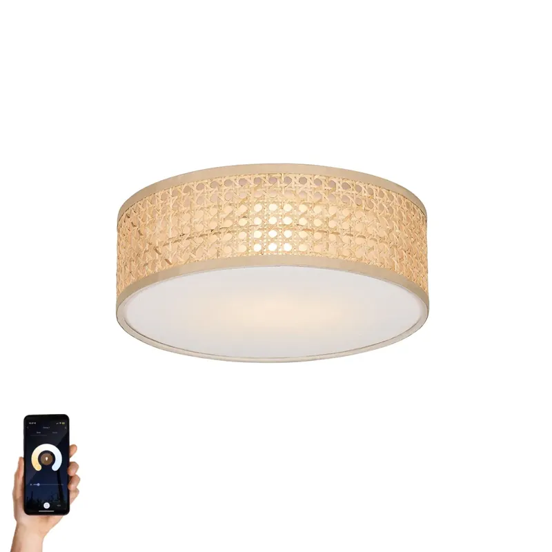 Okos mennyezeti lámpa rattan 30 cm, Wifi A60-nal - Tromma Vedd meg online