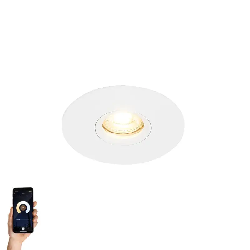 Okos süllyesztett spotlámpa fehér, Wifi GU10 50mm-es - Buco Népszerű