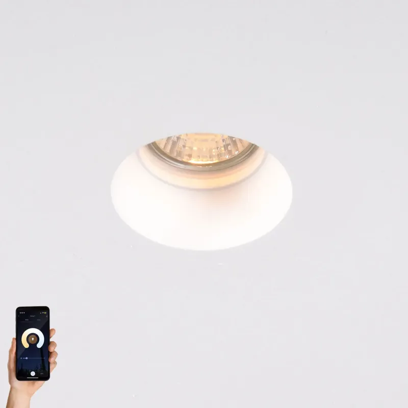 Árcsökkenés Okos süllyesztett spotlámpa fehér 13 cm kerek, Wifi GU10 50 mm-es - Gypsy