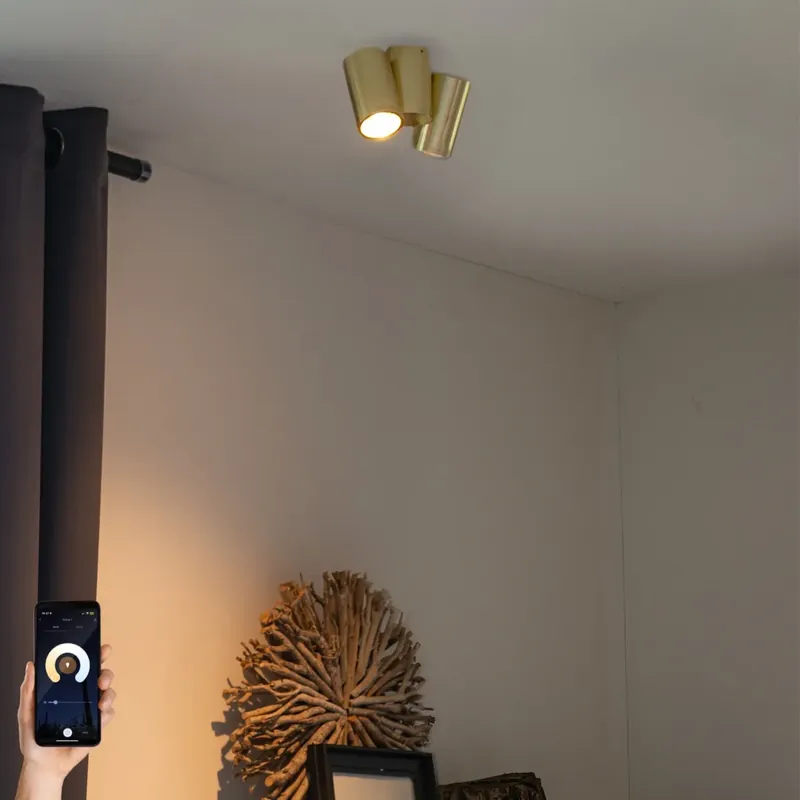 Szuper akció Okos spotlámpa sárgaréz 2-lámpás állítható 2 Wifi GU10 50mm-rel - Michael