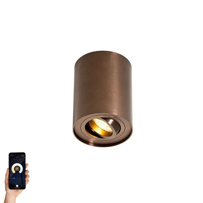 Gyors szállítás Okos mennyezeti spotlámpa sötét bronz színben, forgatható és dönthető, Wifi GU10 50mm-es - Rondoo Up