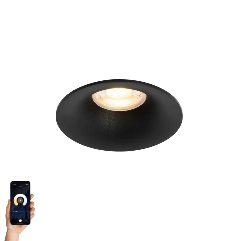 Okos süllyesztett spotlámpa fekete, Wifi GU10 50mm-es - Gijs Akciós ár