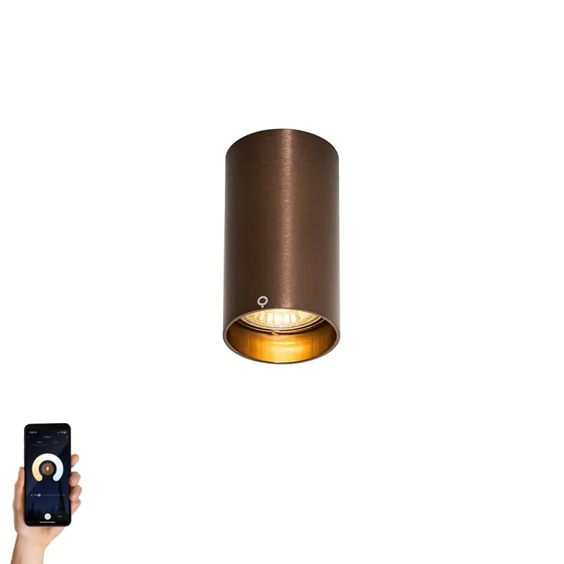Okos süllyesztett spotlámpa sötét bronz színben, Wifi GU10 50 mm-es - Tuba Gyors kiszállítás