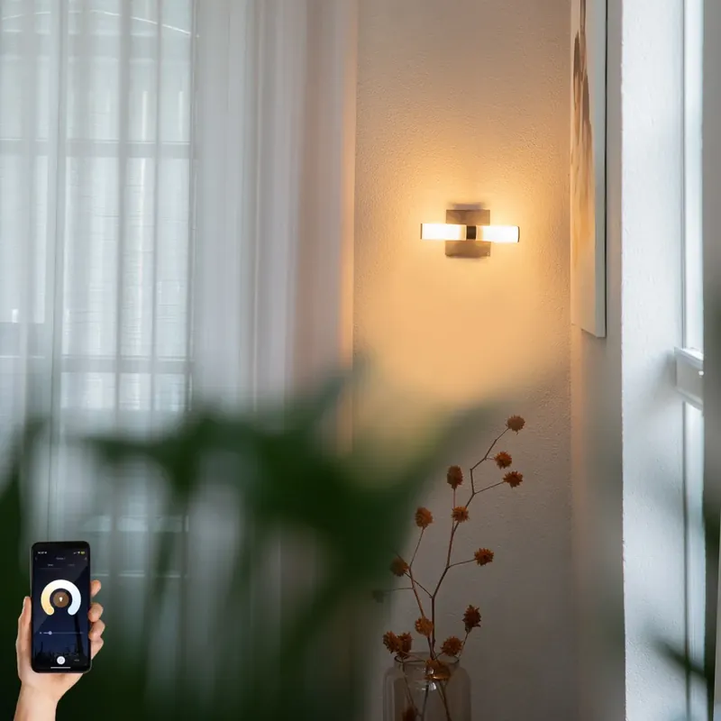 Okos fürdőszobai fali lámpa fekete IP44 2-lámpás Zigbee G9-el - Bath Szuper ajánlat