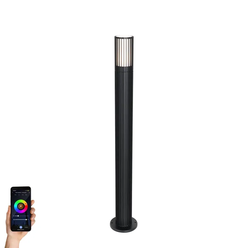 Okos kültéri oszlop fekete 80 cm IP44 Zigbee GU10-zel - Boris Újdonság
