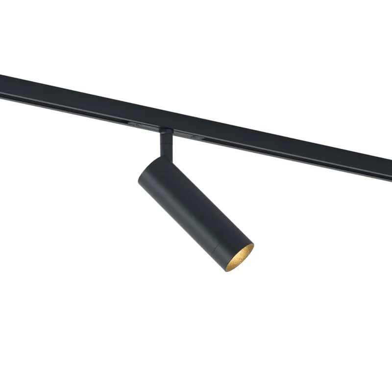 Alacsony ár Modern fekete spotlámpa 1 fázisú sínrendszerhez GU10 35mm - Slimline Uzzy