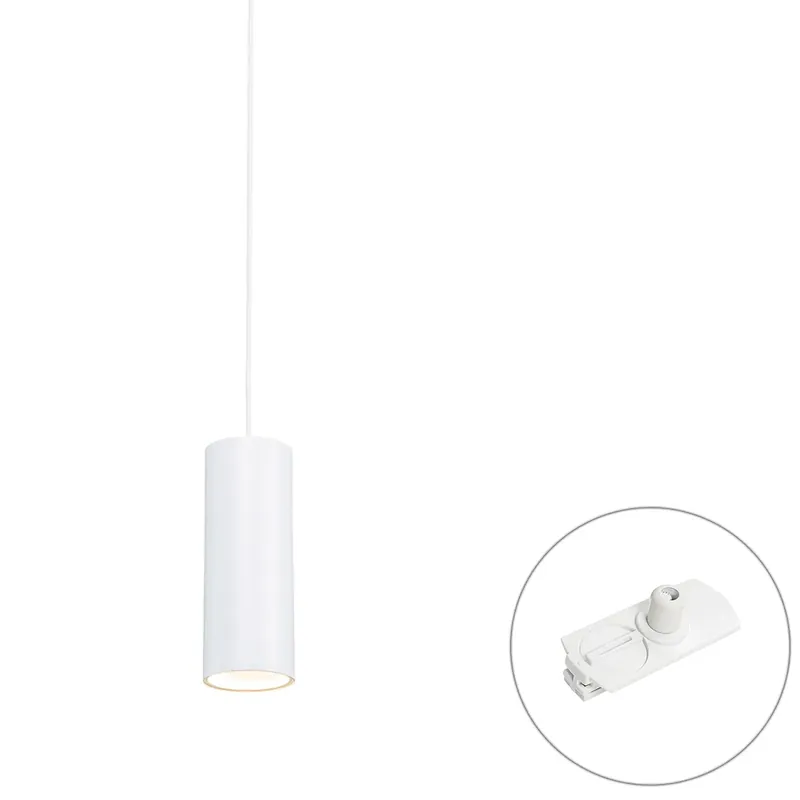 Design függőlámpa fehér színben, sínadapterrel, 1 fázisú - Iconic Tubo Csak ma
