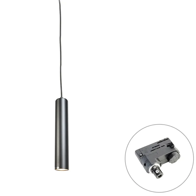 Akciós ár Design függőlámpa fekete, 3 fázisú sínadapterrel - 3 fázisú Tuba Small