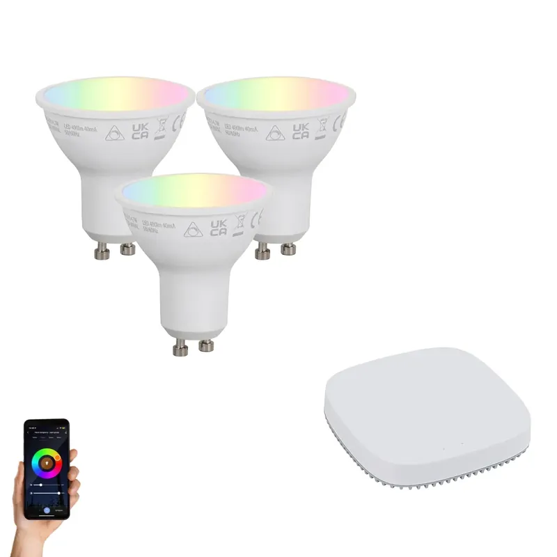 Okos GU10 dimmelhető LED izzókészlet 4,7W 400 lm 2700K-6500K Zigbee Smart Hub-bal Szuper akció