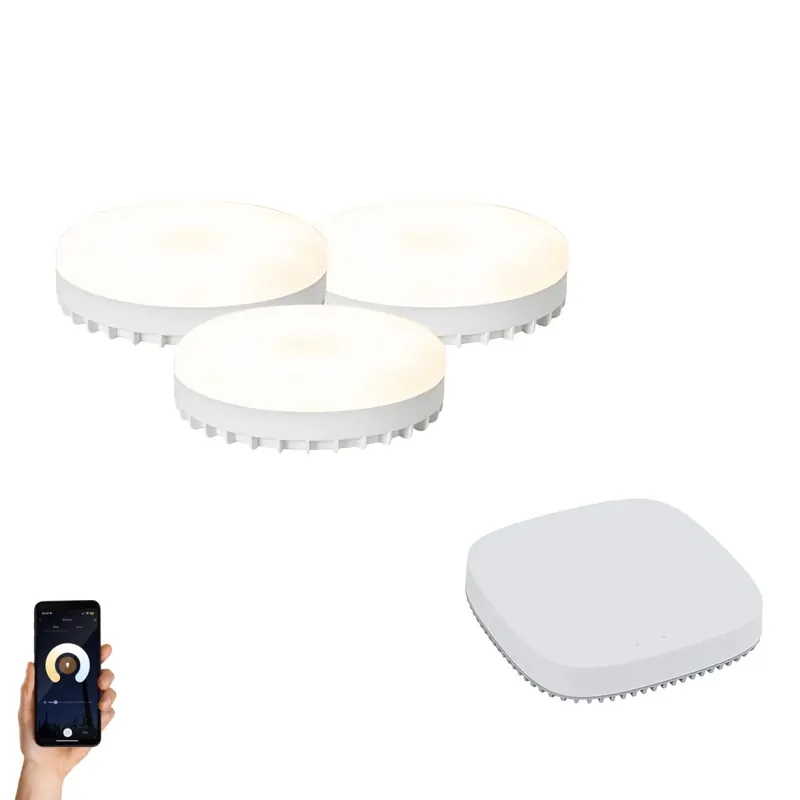 Legjobb ár 3 darabos intelligens GX53 dimmelhető LED izzókészlet 9W 806LM 2700K-6500K Zigbee Smart Hub-bal
