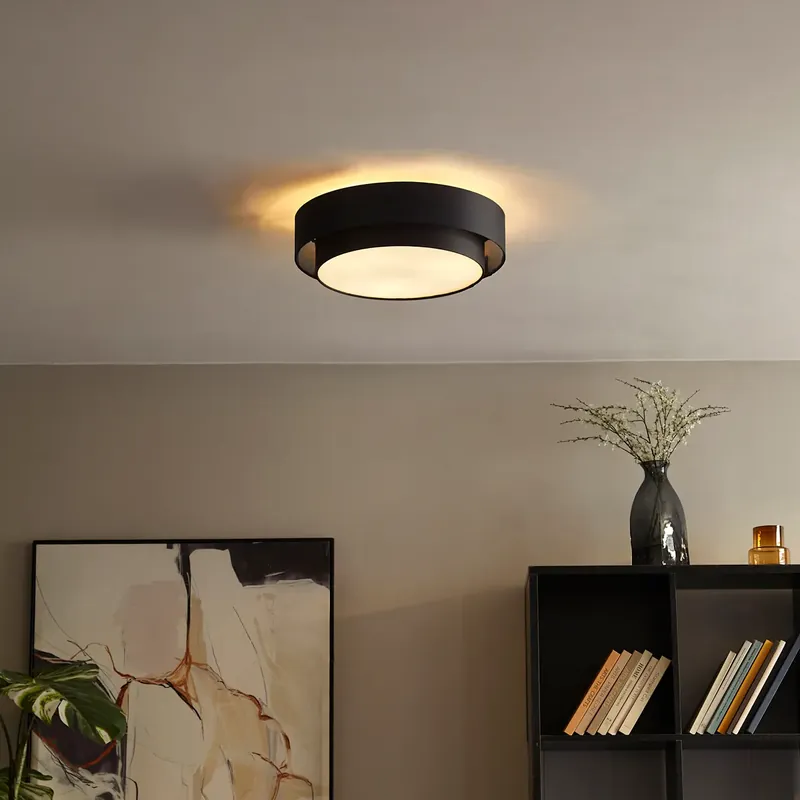 Olcsóbb Modern mennyezeti lámpa fekete 50 cm 3-lámpás - Drum Duo