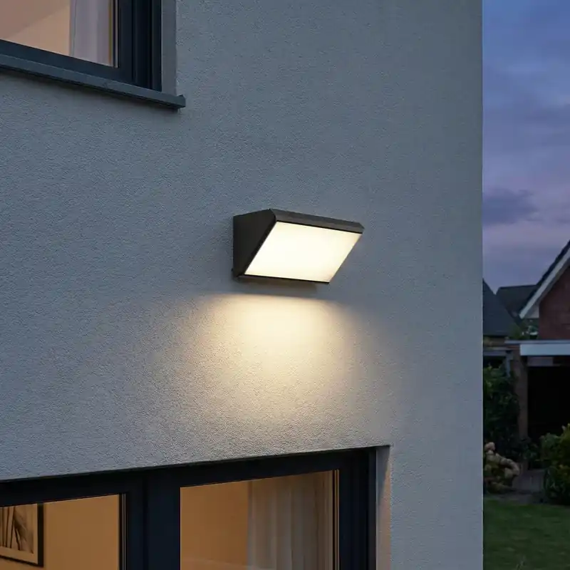 Expressz kézbesítés Modern kültéri fali lámpa sötétszürke LED-del, IP65 védettséggel és mozgásérzékelővel - Marek
