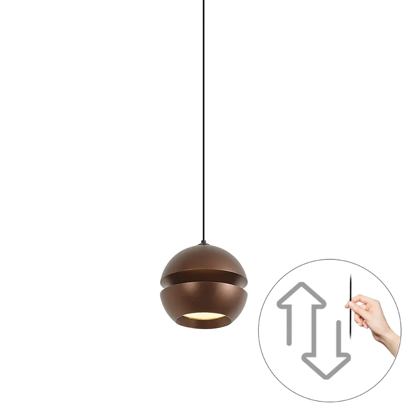 Modern függőlámpa sötét bronz színben, 1 fázisú sínrendszerhez Easylift - Slimline Tira Csak ma