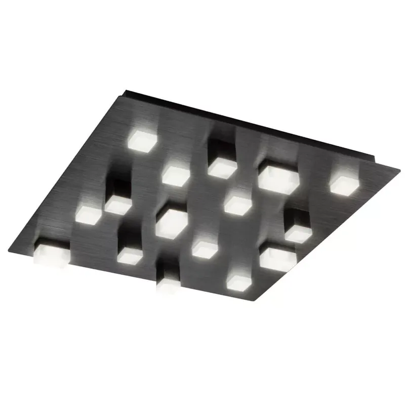 Biztonságos fizetés PIXEL LED mennyezeti lámpa, fekete, szatén, 45x45 cm