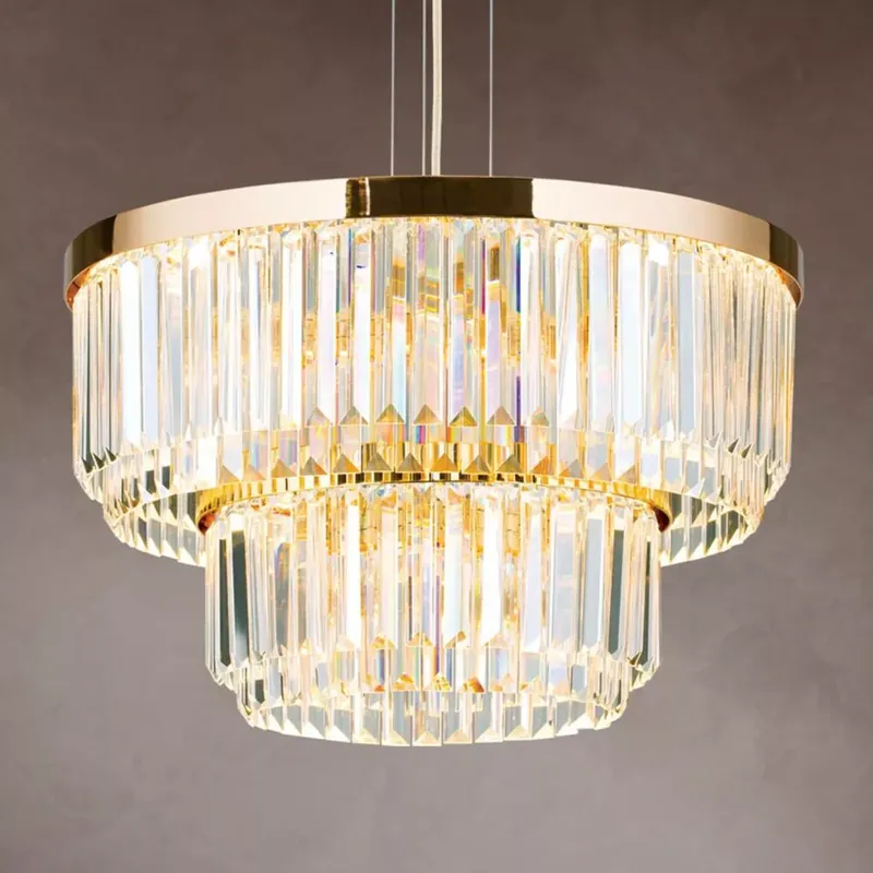 Árcsökkenés PRISM LED csillár, 24 karátos arany