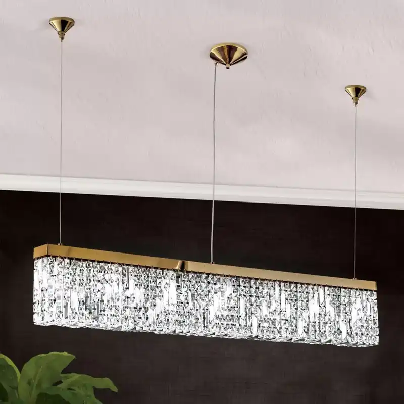 RING Art Deco kristály függőlámpa, arany, 130×9 cm Outlet