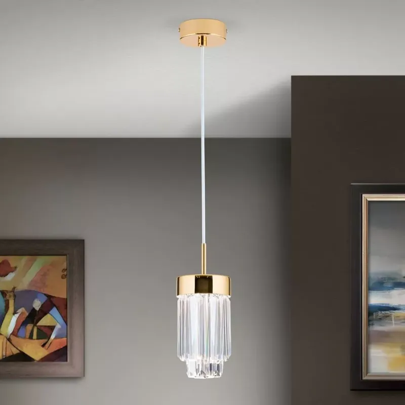 PRISM modern LED kristály függőlámpa, arany Biztonságos fizetés