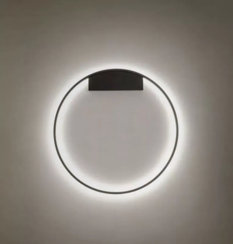 Árcsökkenés FEBE modern LED fali lámpa, kerek, indirekt, matt fekete, 40 cm