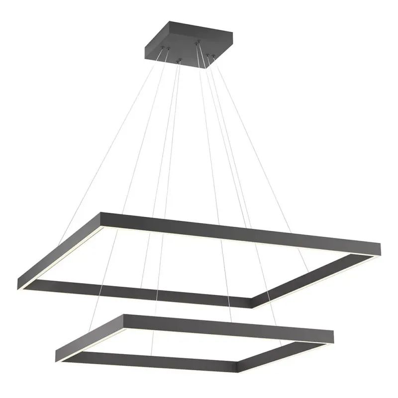 Vásárlói kedvenc FEBE modern LED csillár, matt fekete, szögletes, 80 cm
