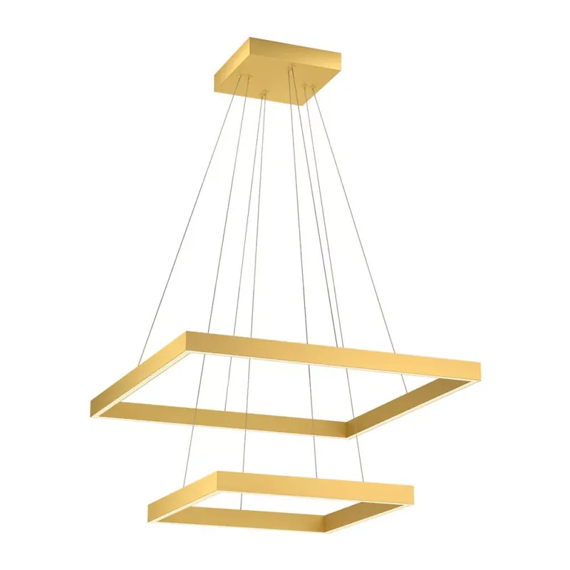 FEBE modern LED csillár, matt arany, szögletes, 75W Outlet