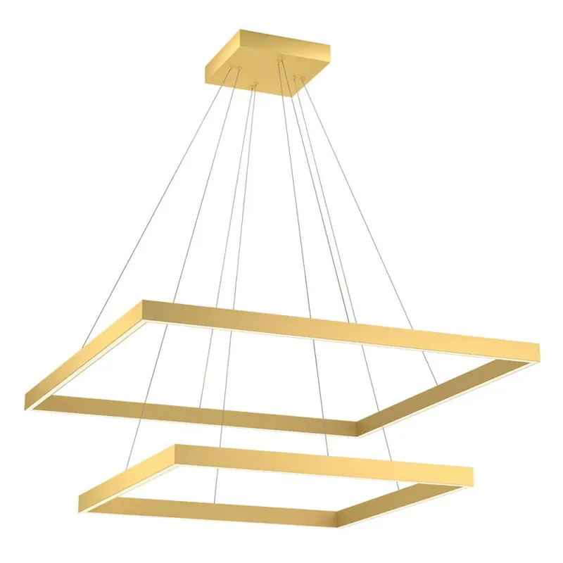 FEBE modern LED csillár, arany, szögletes, 80 cm Csak ma