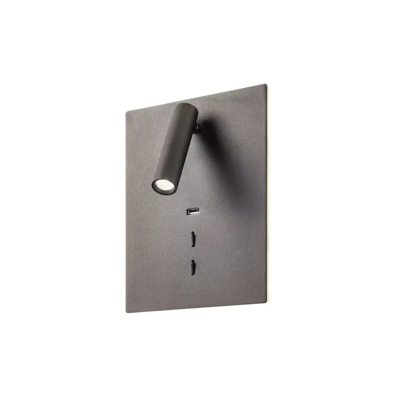 Vásárlói kedvenc ZEN LED fali lámpa, matt fekete+USB töltő