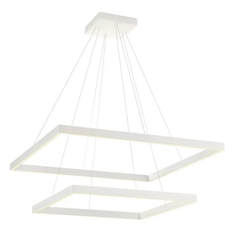 FEBE modern LED csillár, matt fehér, szögletes, 6800 lumen, 4000K Szuper akció