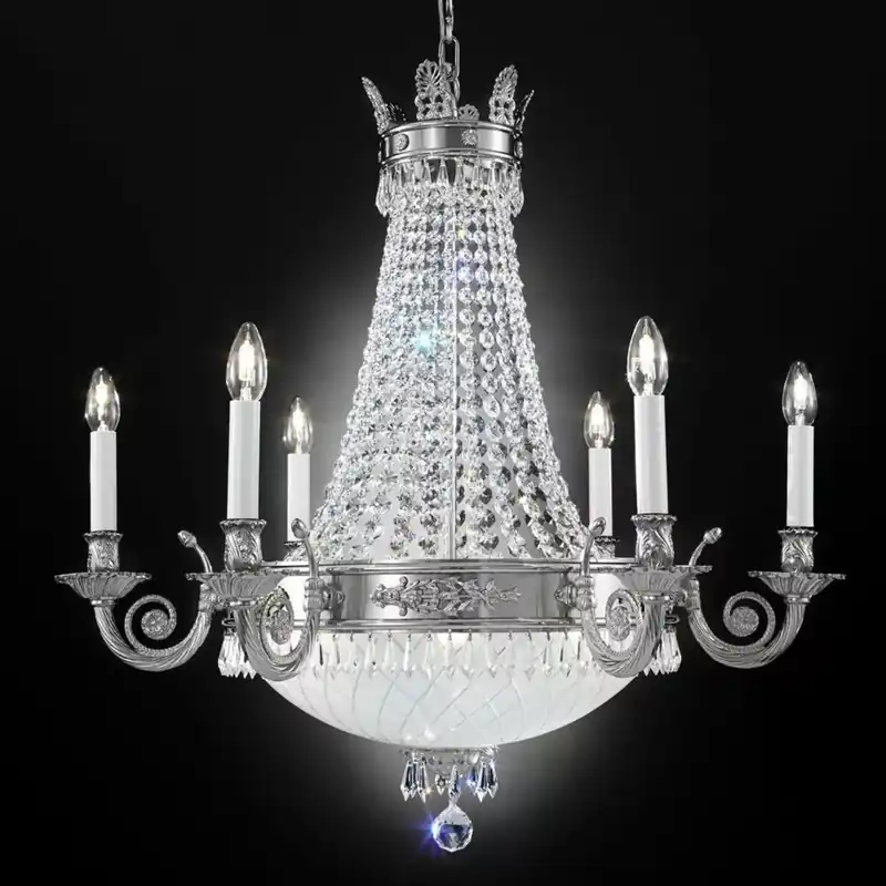 Ne maradj le Kristály csillár, EMPIRE CRYSTAL, tizenkettes, antik ezüst