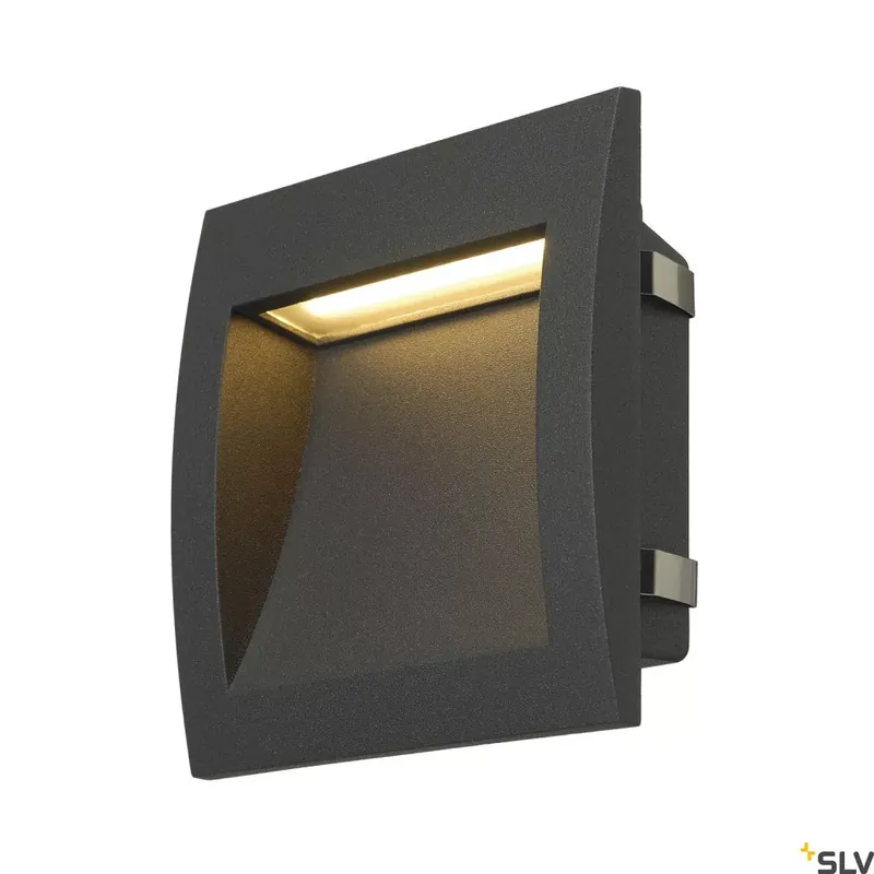 Gyors szállítás DOWNUNDER OUT LED L antracit-fekete IP55 4W 3000K falba süllyesztett kültéri útvonalmegvilágító lámpa