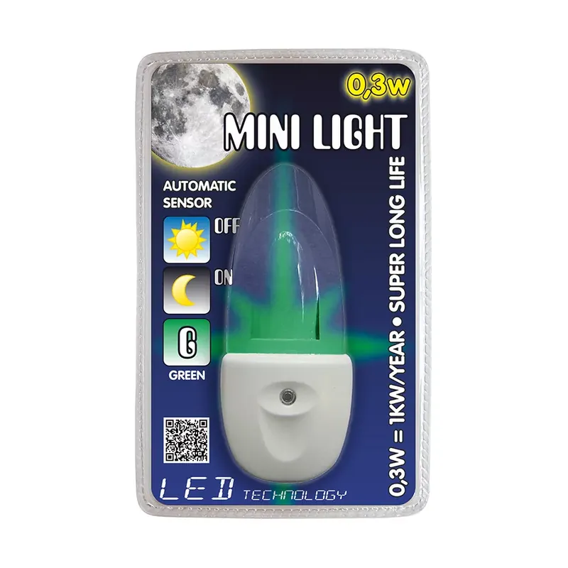 Prezent Mini Light 1612 éjszakai fény, 0,3W LED, zöld fény Ajánlat
