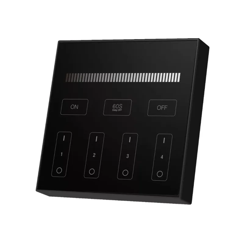 Outlet Mi Light 4 zónás falra szerelhető mágneses érintős dimmer fényerő szabályozó fekete színben