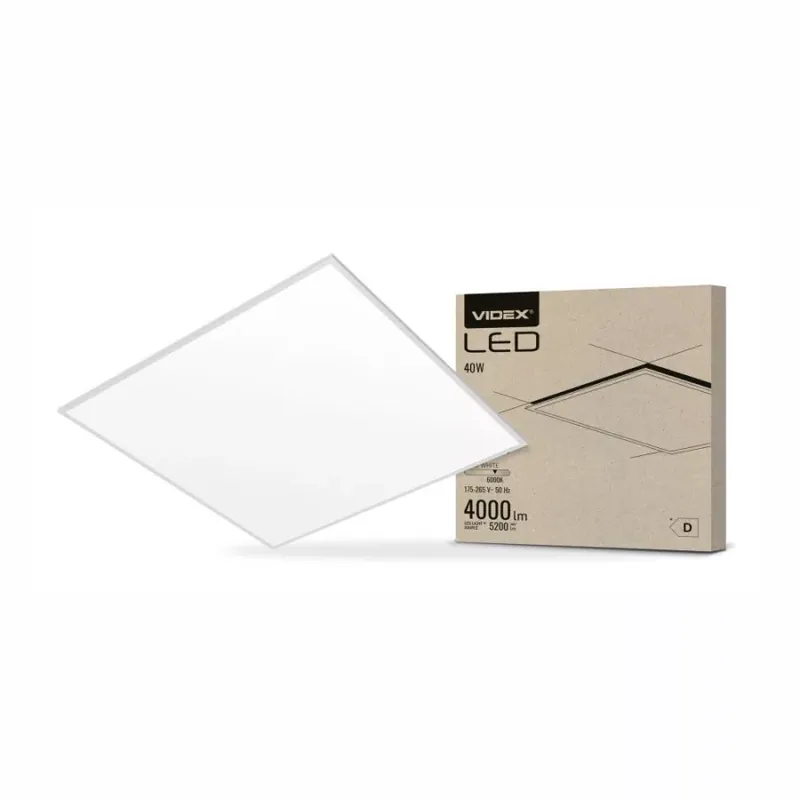 Utolsó esély Videx 620 x 620-ös 40 W-os natúr fehér LED panel 4000lm 6000K