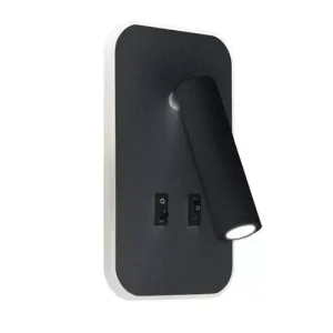 Akciós ár Strühm Otello D 186x105 mm szögletes meleg fehér/natúr fehér fekete fali lámpa