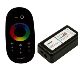 EcoLight RGB távirányító fekete színű + 1 db vezérlő 18A 216W RF Outlet