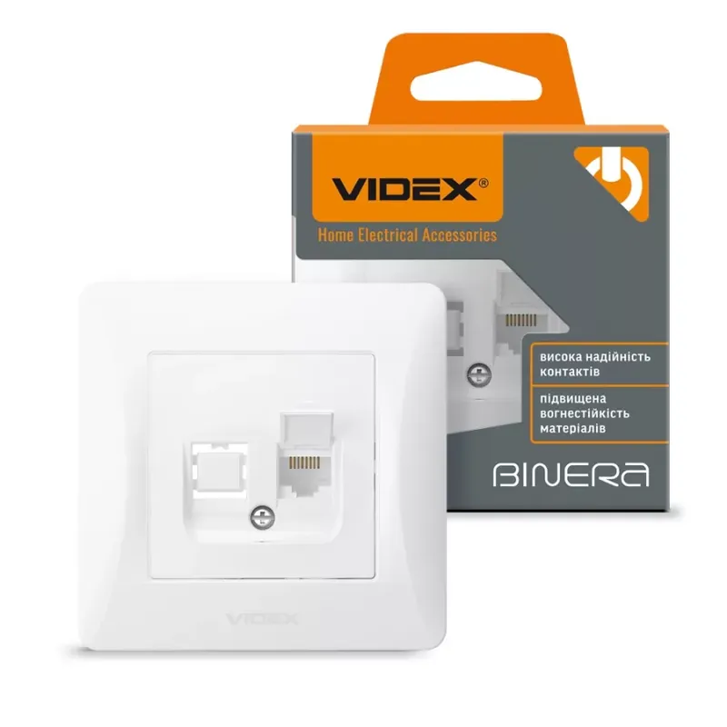 Videx Binera CAT6 fehér színű süllyesztett fali informatikai csatlakozó aljzat (20/120) Akciós ár