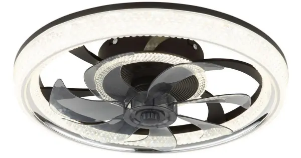 Globo Cirilla fekete-átlátszó távirányítós LED mennyezeti ventilátor (GLO-03644) LED 1 izzós IP20 Olcsó