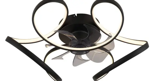 Globo Loris fekete-opál távirányítós LED mennyezeti ventilátor (GLO-03638) LED 1 izzós IP20 Azonnali szállítás
