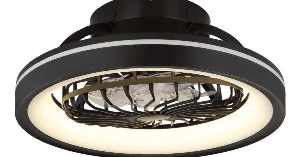 Prémium Globo Deanne fekete-opál távirányítós LED mennyezeti ventilátor (GLO-03665) LED 1 izzós IP20