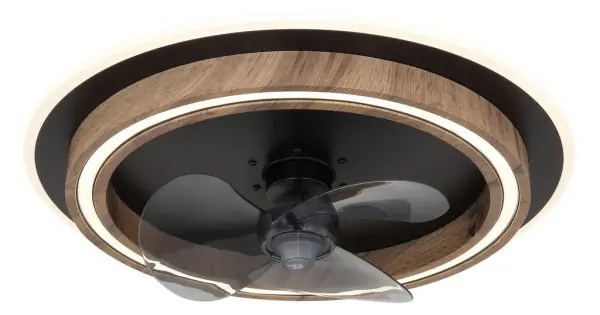 Szezonális akció Globo Bozan fekete-barna távirányítós LED mennyezeti ventilátor (GLO-03655) LED 1 izzós IP20