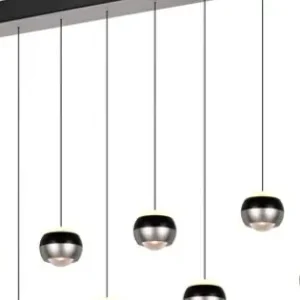 Trio Orbit matt nikkel-fekete LED függesztett lámpa (TRI-344410807) LED 8 izzós IP20 Expressz kézbesítés