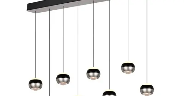 Trio Orbit matt nikkel-fekete LED függesztett lámpa (TRI-344410807) LED 8 izzós IP20 Expressz kézbesítés