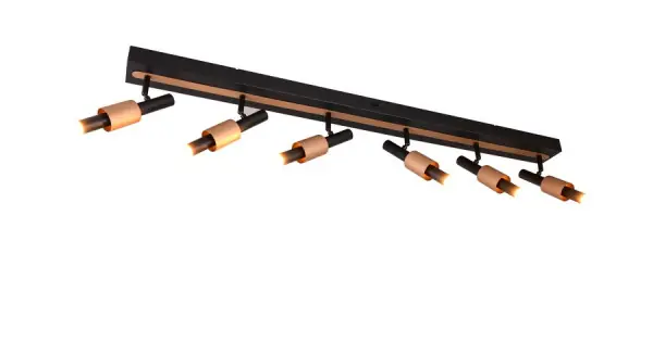 Akció Trio Ikaris fekete-kávé LED mennyezeti spotlámpa (TRI-855310632) LED 6 izzós IP20