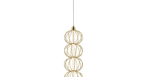 Akció Maytoni Golden Cage arany LED függesztett lámpa (MAY-MOD216PL-L10G3K) LED 1 izzós IP20