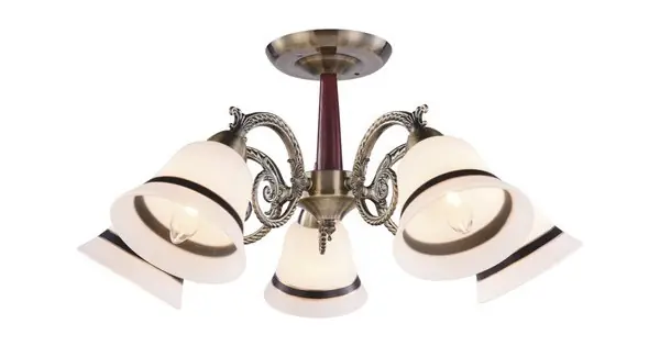 Azonnali szállítás Klausen Niky 5 antik bronz-fehér mennyezeti lámpa (LY-3328) E27 5 izzós IP20