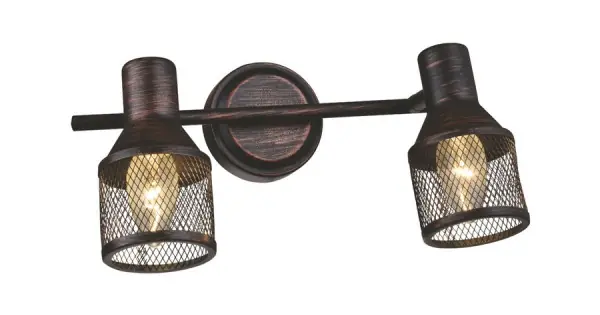 Azonnali szállítás Klausen Flask 2 fekete-barna fali lámpa (LY-1030) E14 2 izzós IP20