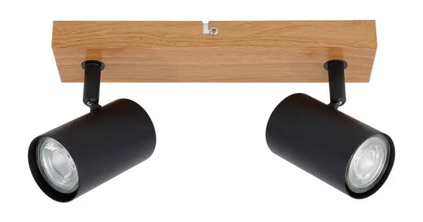 Klausen Zinnia AP2 fekete-natúr mennyezeti spotlámpa (KL162020) GU10 2 izzós IP20 Outlet