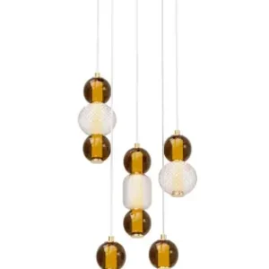 Akciós ár Maytoni Drop arany-borostyán LED függesztett lámpa (MAY-MOD273PL-L80G3K) LED 1 izzós IP20