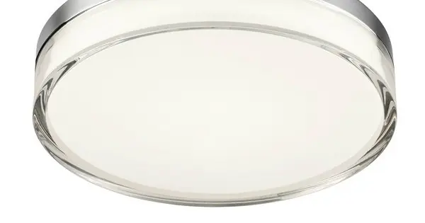 Redo Frisbi króm-fehér vízvédett fürdőszobai LED mennyezeti lámpa (RED-01-3728) LED 1 izzós IP44 Korlátozott ajánlat