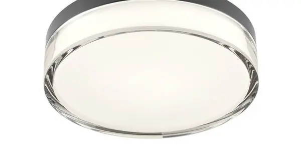 Redo Frisbi fekete-fehér vízvédett fürdőszobai LED mennyezeti lámpa (RED-01-3735) LED 1 izzós IP44 Rendeld meg most